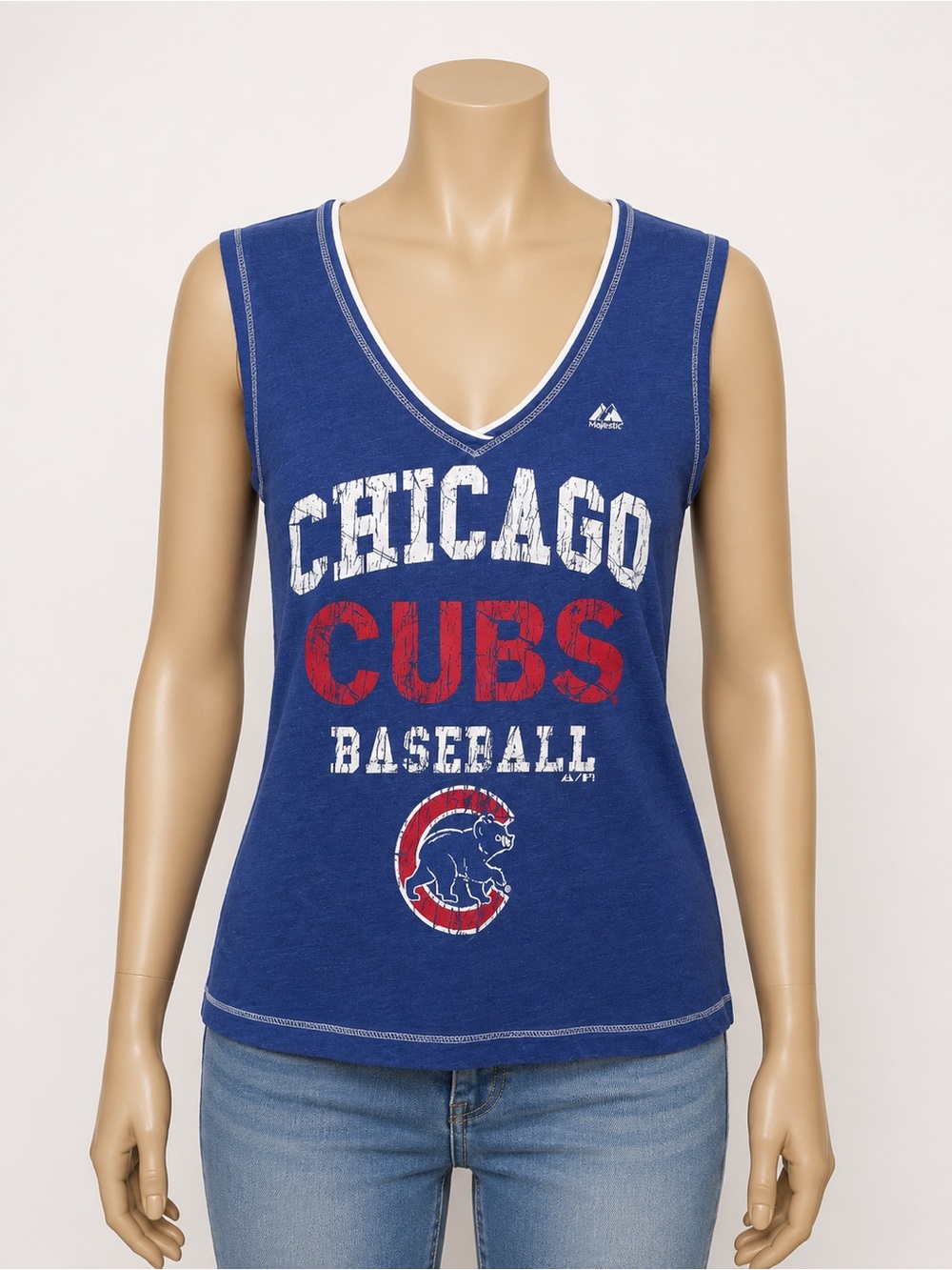 Chicago Cubs Women's V-Neck Tank Top - Blue